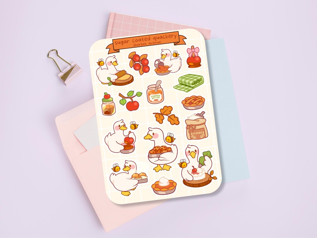 Cute Sticker Sheet - Kawaii Sticker Pack - Mini Food Stickers ...