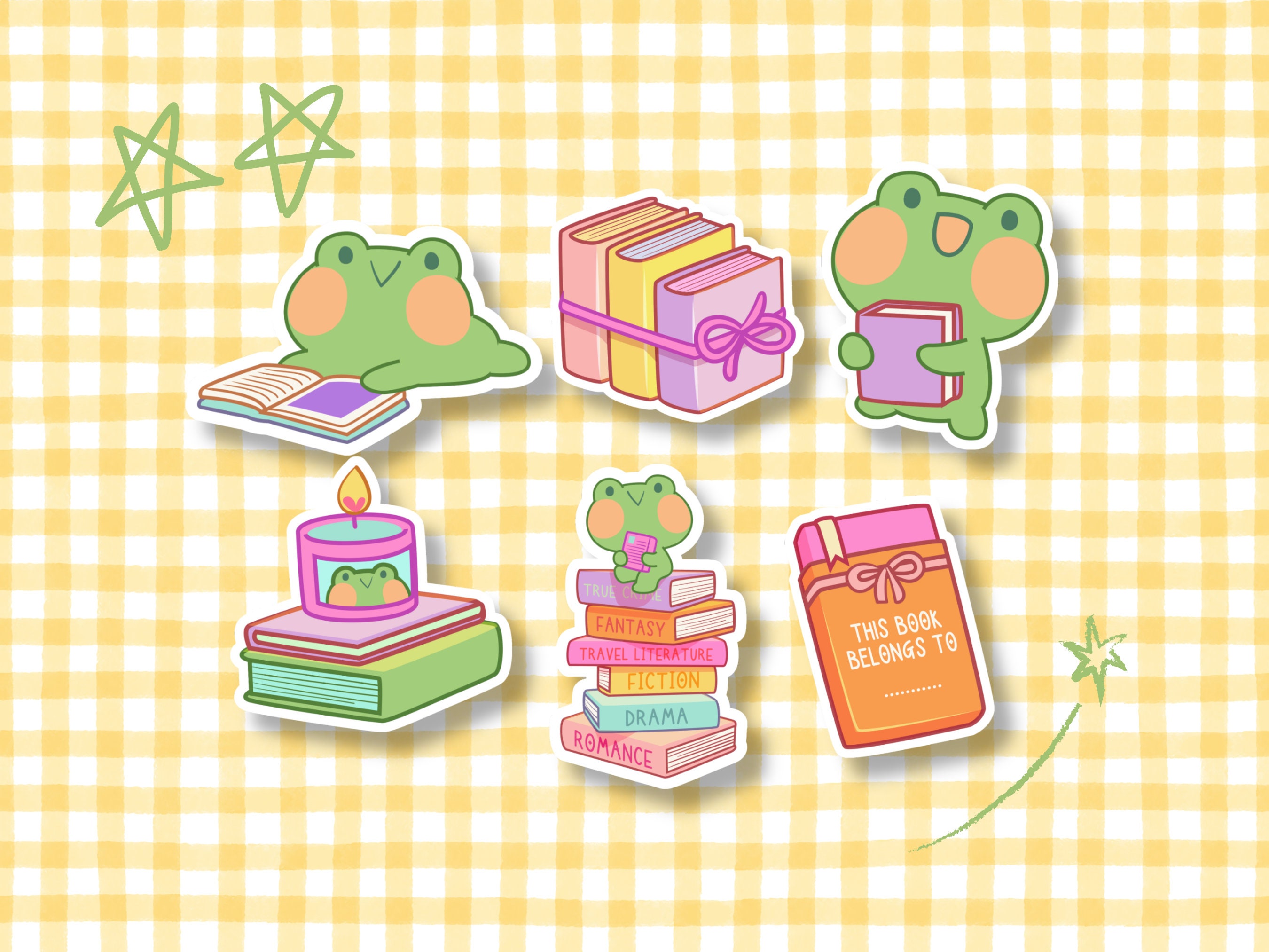 Frog Sticker Pack - Animal Vinyl Decals - Kawaii Books Die Cut Stickers ...