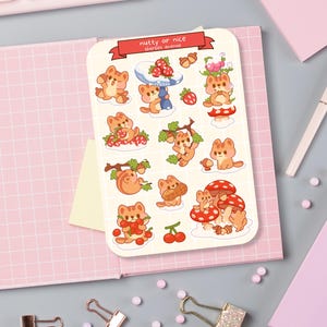 Süßer Aufkleber Bogen - Kawaii Sticker Pack - Mini Blumen Aufkleber - Handgezeichnetes Weihnachtsmotiv