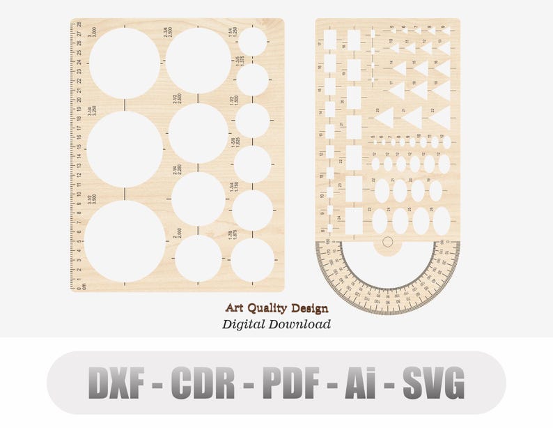 2 Different Style Technical Ruler Part1 Laser Cutting Cm, Vector Files ...