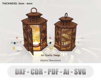 Leaf Consept Candle Holder Tea Light Decorative And High Quality Home Accessory Lamp Digital Download Cdr, Svg, Ai, Dxf, Pdf