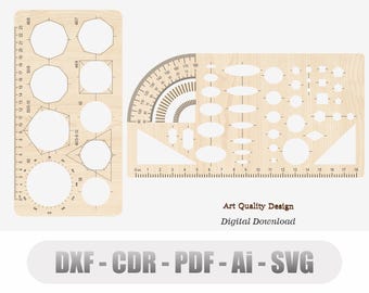 2 Different Style Technical ruler Part2 Laser Cutting Cm, Vector Files for Wood Laser Cutting Svg, Cdr, Ai, Pdf, Dxf