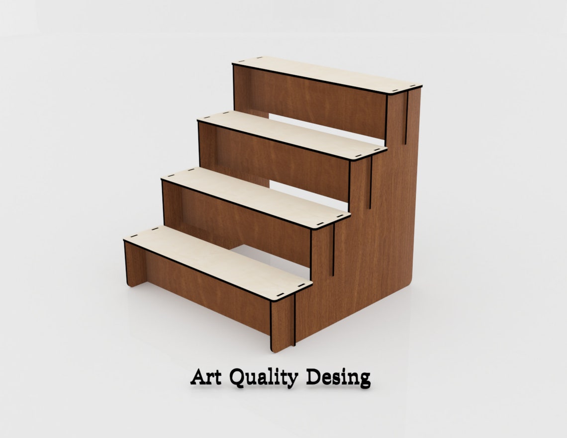 Display Stand Laser Cutting Files, 4 Shelves Display Stand Files ...