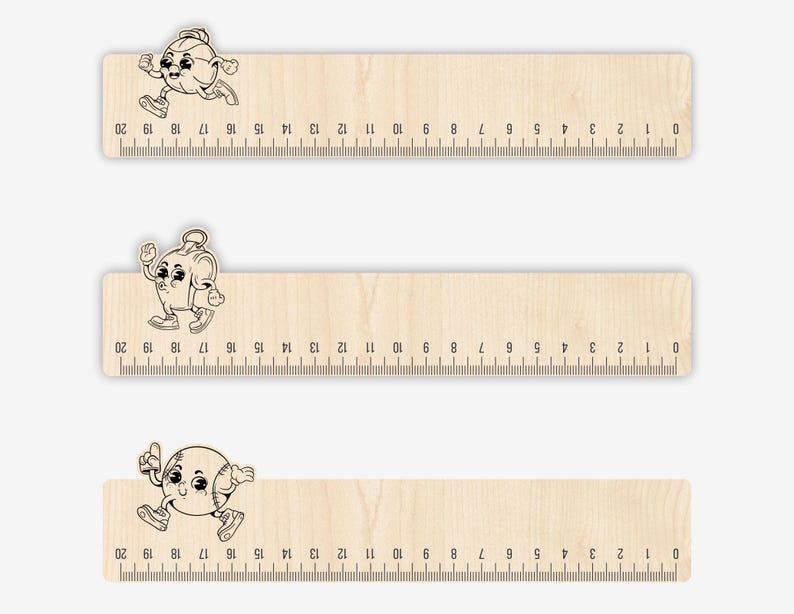 Cool Baseball Ruler 6 Different Style Ruler Part2 Laser Cutting Cm & Inc, Vector Files for ...