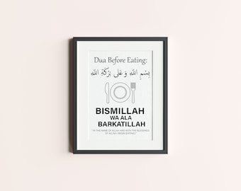 Afiche digital/imprimible: Dua para cuando se come