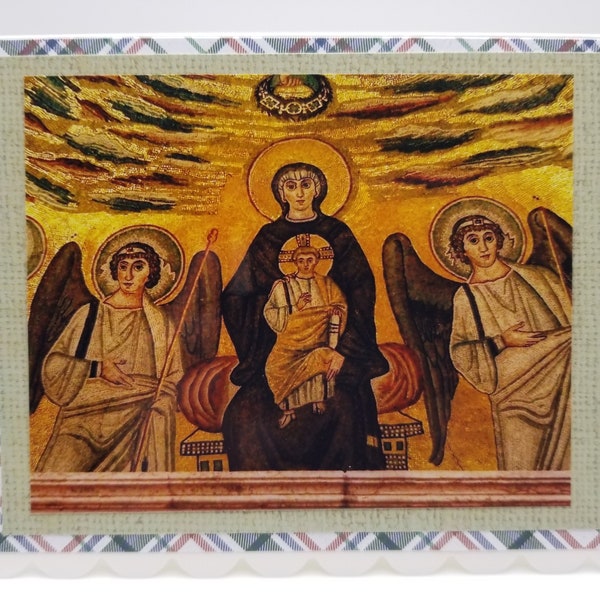 6 Pack-Ancient Mosaics Handmade Greeting Cards/ Byzantine Mosaic/ Eastern Orthodox Icon/Blank inside Christian card/Photo card Advent Pascha