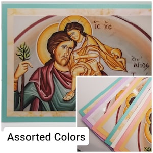 Confezione da 6 biglietti di auguri assortiti con interno vuoto di San Cristoforo/biglietti di auguri con icona della chiesa ortodossa orientale/biglietti di auguri con chiesa ortodossa greca cattolica ortodossa