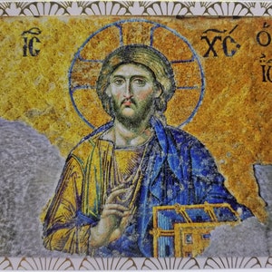 Deesis 3-pack Hagia Sophia Mosaic Handmade Byzantine Note Cards