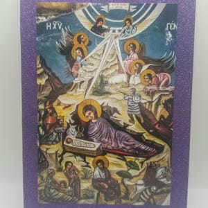 Paquete de 6 tarjetas de Adviento/interior en blanco/Natividad de Cristo/Virgen María Theotokos/Iglesia católica ortodoxa oriental/tarjetas de felicitación navideñas