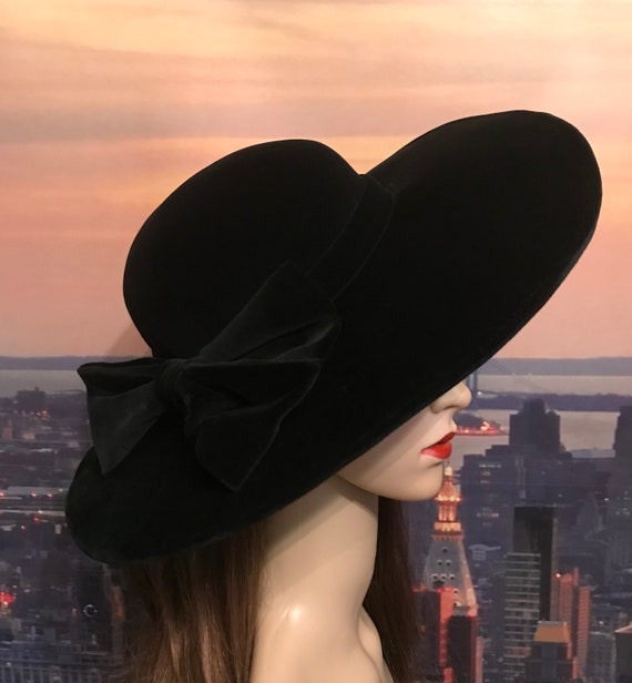 Beautiful vintage black velvet occasion hat by Ja… - image 3