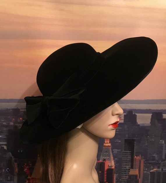 Beautiful vintage black velvet occasion hat by Ja… - image 4