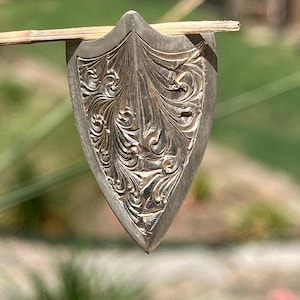 Engraved Shield Ward Pendant