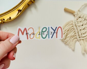 Custom Name Sticker, Trendy, Aesthetic, friend gift, waterproof, laptop, cute tumblr gift,