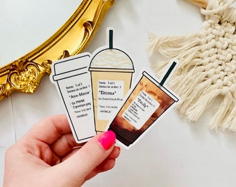 Custom Coffee Order Sticker, Waterproof Coffee Decals, Specialty Coffee Sticker, Custom  Order, Personalized Coffee Sticker