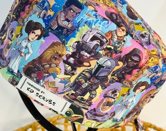 STAR WARS TOSS Scrub Hat Cap Australia, Euro Style Theatre Hat, Surgical Cap Hat Australia, Chemo Hat, Nursing Hat Cap, Medical Cap Hat