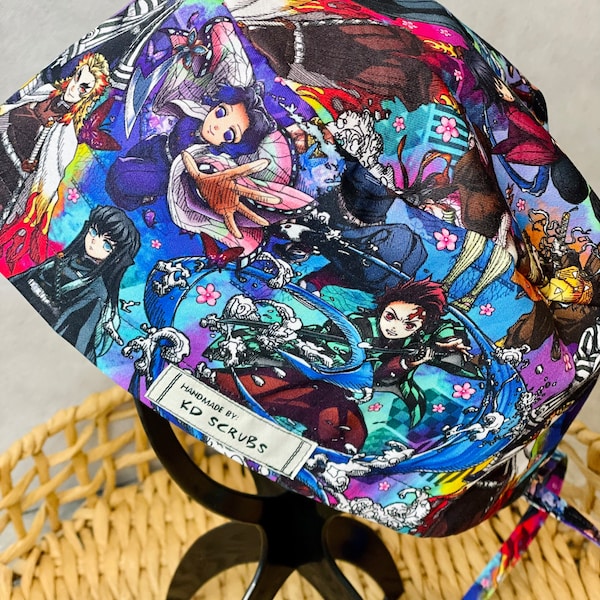 Comic Scrub Cap, Scrub Hat, Surgical Cap, Theatre cap, Nursing, Medical, Vet, Cook - DS Anime