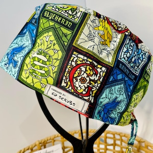 HP Houses  Scrub Cap, Scrub Hat, Nursing Cap, Medical Cap, Vet,