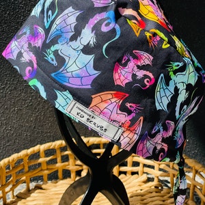 Dragons Scrub Cap, Scrub Hat, Surgical Cap, Medical Vet Cap
