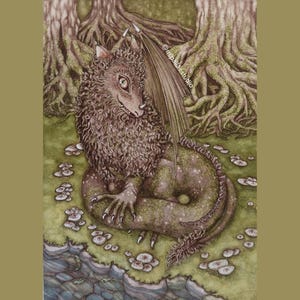Dragon - Fine Art Giclee Quality Print on Archival Poster of Original Hand Painted Watercolor Painting MPallasStudio