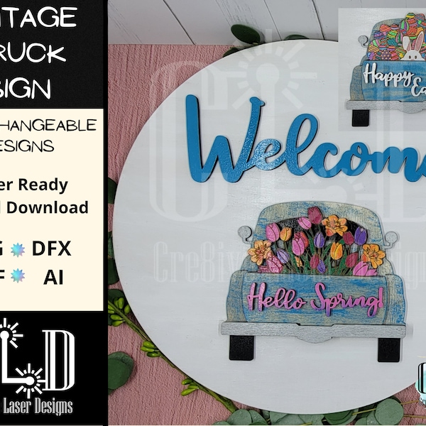 Interchangeable Vintage Truck Sign Etsy