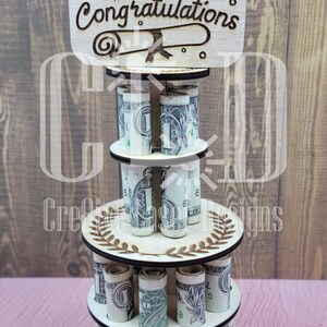 Graduation Cash Money Cake + Keepsake Magnet + Congratulations Graduate ...