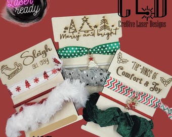 Christmas Hair Tie Holder Laser Cut File: Sleigh All Day SVG (Digital Download)