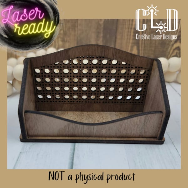 Rattan pattern business card holder laser ready file - 3mm, 1/8 inch - Laser cut files SVG, DXF, Ai, PDF - Digital product - Glowforge ready