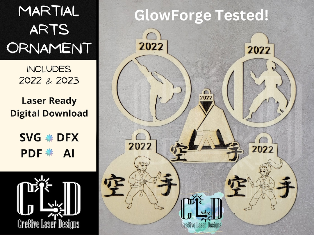 2022 and 2023 Karate Ornament Bundle SVG, Taekwondo Ornament, Martial