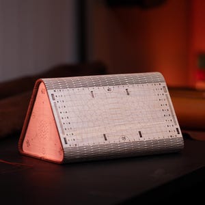 Bloque triangular para doblar cuero – Plantilla métrica de 3 ángulos para la fabricación de carteras – Herramienta de plantilla de madera contrachapada