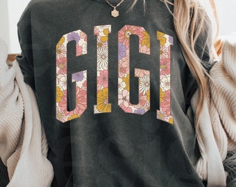 Floral Gigi PNG, Mothers Day T-shirt Design (Digital Download)