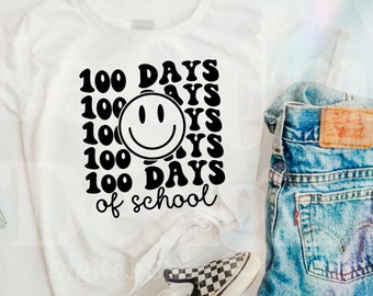 100 Days of School PNG - Teacher Shirt Design (Digital Download)