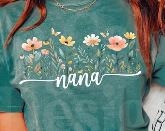 Wildflower Nana PNG: Floral Grandma Design (Digital Download)