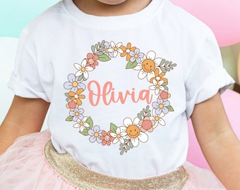 Custom Floral Name Wreath PNG, Personalized Baby Gift (Digital Download)