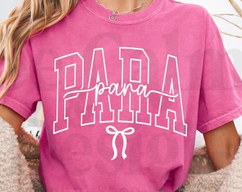 Coquette Bow Para PNG: Paraprofessional Shirt Design (Digital Download)