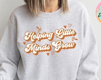 Groovy Teacher Png, Helping Minds Grow, Teacher Appreciation (Digital Download)