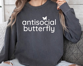 Antisocial Butterfly PNG, Funny Introvert Shirt Design (Digital Download)