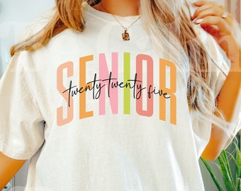 Retro Senior 2025 PNG, High School Graduation Shirt Design (Digital Download)
