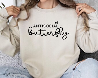 Antisocial Butterfly PNG, Funny Introvert Design (Digital Download)