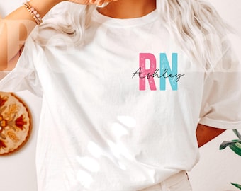 Personalized RN T-Shirt PNG, Registered Nurse Gift (Digital Download)