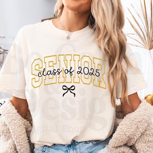 Senior 2025 PNG, Bow, Graduation PNG, Class of 2025 Png, High school Senior Shirt Design, Senior Year High, Senior Twenty Twenty Five Png