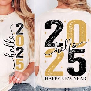 Hello 2025, Happy New Year PNG, New Year Shirt Png, Cheers To 2025 Png, Cosy Season Png, Hello 2025 Svg, New Year Crew Png