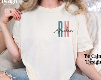 Personalized RN PNG, Nurse T-Shirt Design (Digital Download)