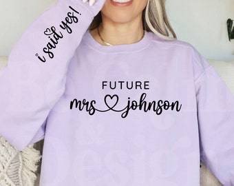 Personalized Future Mrs PNG, Bride Wifey Shirt Design (Digital Download)