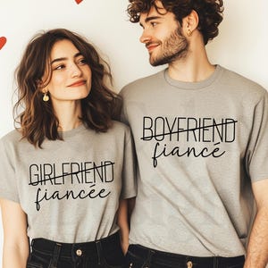 Engagement PNG for Couples, Boyfriend Fiance Gift Shirt Png, Girlfriend Fiancee Gift, Just Engaged, Newly Engaged Couple Tee Png