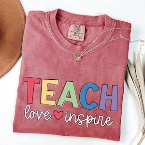 Teach Love Inspire PNG, Teacher Appreciation Gift, Cute Teacher Shirt Png, Teacher Png, Back to School, Teacher Life, School Png