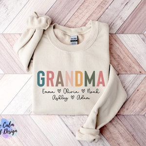 Personalized Grandma PNG With Grandkids Names, Grammy Coffee Mug Shirts ...