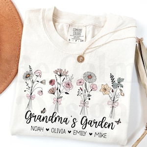 Personalized Grandma&#39;s Garden PNG, Grandma Gift, Birth Flower Grandma Gifts from Grandkids, Christmas Gifts for Grandma Mom, Christmas Gift