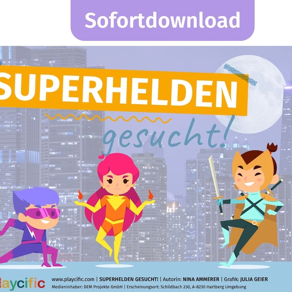 Superhelden Schatzsuche für 7- 10-Jährige | Kindergeburtstag Schnitzeljagd Superhelden | Spielideen Superhelden | Geburtstag 7 Jahre Idee