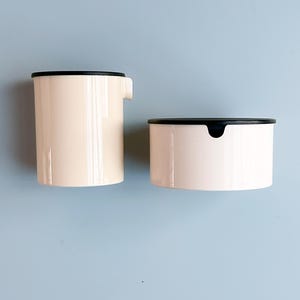 Juego de jarra de azúcar y leche Stelton EM77 de Erik Magnussen, diseño danés, década de 1970.