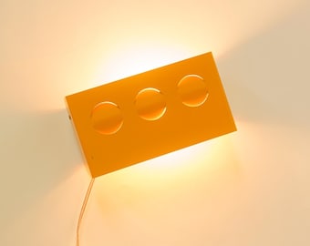 Lyskær Type 3231 Metal Sconce, Bedside Lamp, YELLOW, BLUE, ORANGE, Danish Design, 1980s